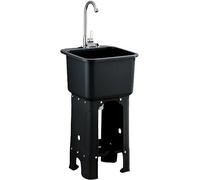 TAXXII Fregadero de Acero Inoxidable de Grado Comercial para Cocina Exterior, Unidad Independiente y portátil para Garaje y Uso doméstico, Color Negro.