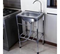 TAXXII Fregadero de Cocina Independiente con Estante Inferior de Almacenamiento, Fregadero utilitario de Acero Inoxidable para Exteriores, Fregadero Individual con Grifo Giratorio de 360°