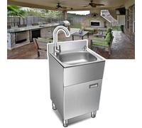 TAXXII Fregadero de Exterior, Fregadero de Cocina con Mueble, Fregadero de Acero Inoxidable, Grifo Independiente para lavadero y dispensador de jabón, Kit de desagüe (Color: Grifo de Agua