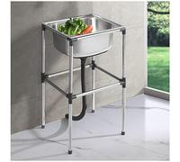TAXXII Fregadero portátil de Acero Inoxidable para cocinas comerciales, Fregadero Individual Independiente para Exteriores, Ideal para Bares, restaurantes, lavanderías, hoteles y hogares
