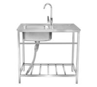 TAXXII Fregadero utilitario de Acero Inoxidable para jardín - Fregadero de Cocina Individual Independiente, Garaje, Restaurante, lavadero. Uso Interior/Exterior.