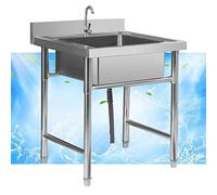 TAXXII Fregadero utilitario Independiente de Acero Inoxidable para Cocina, Unidad Comercial, Lavabo, lavadero Exterior, tocador de Garaje.