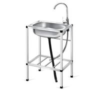 TAXXII Fregadero utilitario Independiente de Acero Inoxidable, portátil, con un Solo Lavabo para Garaje, Restaurante, Cocina, Exteriores, Patio Trasero o lavadero.
