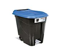 Tayg 433023 - Tayg - Contenedor de residuos con Pedal, Base Negra y Tapa Azul, 80 litros