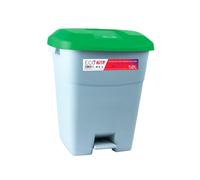 Tayg 434037 - Contenedor de residuos con Pedal, Base Gris y Tapa Verde, 50 litros