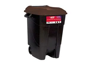 Tayg Eco - Contenedor de residuos 100 litros con base negra y tapa marrón