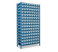 Tayg Estanteria metálica con cajones 301, Gris/Azul - Montaje Facil, Almacena Gran Cantidad de Productos. Carga 100-120 Kg, Incluye Vigas, Cajones y Separadores. 1030 × 337 × 2050 mm