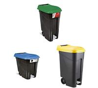 Tayg Lote de Cubos de Basura de Reciclaje para Hogar y Horeca, Capacidad 80L, Dimensiones 57,5x40,8x78,5 cm, Cubo Reciclaje 3 Compartimentos