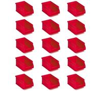 Tayg Pack 15 Gavetas de Plastico Apilables nº52 - Organizador de Tornillos, Cajones, Caja de Almacenamiento, Cubetas de Plastico Rectangulares, 23,6x16x13 cm