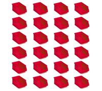 Tayg Pack 24 Gavetas de Plastico Apilables nº51 - Organizador de Tornillos, Cajones, Caja de Almacenamiento, Cubetas de Plastico Rectangulares (17 x 10 x 8 cm, Rojo)