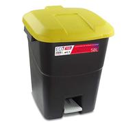 Tayg Contenedor de residuos 50 litros – Tapa amarilla, Pedal, Base negra (430015)