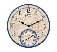 Taylor Precision Products, by The Sea - Reloj y termómetro para Interiores y Exteriores, 14 Pulgadas, Multicolor