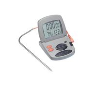 Taylor Pro Termómetro Digital de Horno para Carne, Sensor de Cocción Multifuncional con Temporizador, Plástico/acero Inoxidable Gris