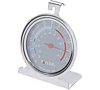 Taylor Pro Termómetro para Nevera/Congelador, Indicador de Temperatura Multifuncional Preciso Apto para Guardar con otros Electrodomésticos, Diseño Retro, Acero Inoxidable