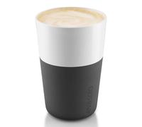 Taza, 360 ml, juego de 2 piezas, con tapa de silicona, negro carbón, Eva Solo