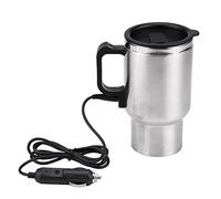 Taza calefactora de coche eléctrico, taza de viaje de acero inoxidable de 12V y 450ml