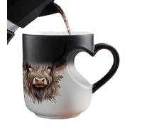 Taza Cerámica Cambiante de Color 400ml, asa corazón de , decoración