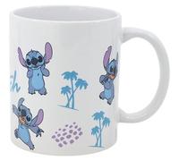 Taza Cerámica Stitch 325 ml - Diseño "Leaves Pattern Young Adult" con Estilo Moderno y Colorido, Perfecta para Fans de Disney, Ideal para Café, Té o Decoración