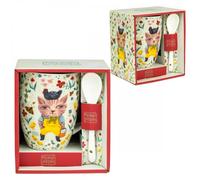 Taza con cuchara enesco el gato campestre