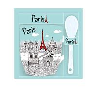 Taza con cucharita azul "París", Home Deco, Enesco