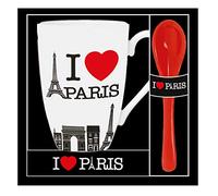 Taza con cucharita "I love Paris", Enesco