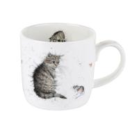 Taza con diseño de gato y ratón, de la marca Wrendale by Royal Worcester