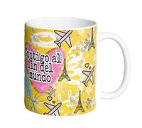 Taza CONTIGO AL FIN DEL MUNDO,REGALO NOVIOS MATRIMONIO PAREJA AMISTAD SAN VALENTIN CUMPLEAÑOS NAVIDAD DESAYUNO ADA Y SUS DETALLES
