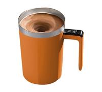 Taza de agitación automática, pantalla de temperatura, taza de mezcla magnética recargable de 400 ml, taza de viaje de acero inoxidable impermeable para batidos de proteínas, té con leche, carga USB-C