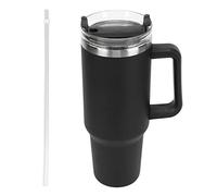 Taza de Agua Aislada de Acero Inoxidable con Asa y Pajita El Aislamiento Al Vacío de 40 Oz Mantiene las Bebidas Frías y Calientes las Bebidas Frías Botella de Agua Perfecta para