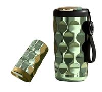 Taza de café aislada al vacío de 410 ml, cuerpo de acero inoxidable con forro interior de cerámica, diseño elegante y a prueba de fugas, pantalla de temperatura en tiempo real, adecuada para bebidas
