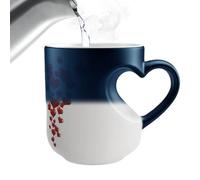 Taza de café con forma de corazón cambiante de color, taza de cerámica de 325 ml, diseño termocrómico que revela magia, tazas de café de lujo para el día de San Valentín y la madre