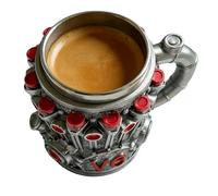 Taza de café con forma de motor de coche - Tase elegante de acero inoxidable, vasos de viaje de 350 ml, portabebidas temáticas automotrices, taza de metal portátil, diseño adecuado para cades