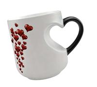 Taza de café con mango de corazón que cambia de color, taza de café sensible al calor