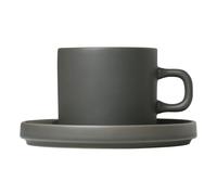 Taza de café con platillo PILAR, juego de 2 piezas, 200 ml, color caqui, Blomus