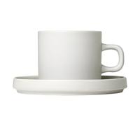 Taza de café con platillo PILAR, juego de 2 piezas, 200 ml, crema, Blomus