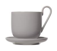 Taza de café con platillo RO, juego de 2 piezas, 290 ml, gris, Blomus