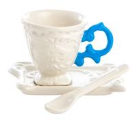 Taza de café con platillo y cuchara I-WARES azul claro, Seletti
