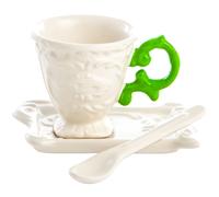 Taza de café con platillo y cuchara I-WARES verde, Seletti