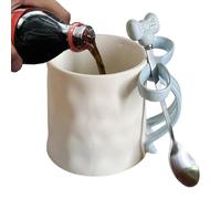 Taza De Café Con - Taza Con Asa Ad, Taza De Cerámica Con Cuchara De Café | Taza De Café Con De 500 Ml, Cuchara De Café, Taza Con Cinta Fascinante, Taza De Café