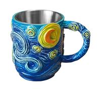 Taza De Café De Acero Inoxidable Asa Antideslizante con Relieve 3D y