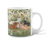 Taza de café de cerámica de cabra, de granja de cerdos de vaca de color verde primavera con asa, ideal para amigos, familiares, compañeros de trabajo, profesores, parejas, empleados, 11 onzas