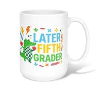 Taza de café de cerámica de cocodrilo, juguetona y colorida manzanas con estrellas de regreso a verde, taza de beber con asa, ideal para amistad, familia, colega, personal, maestros, 15 onzas