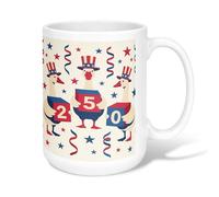 Taza de café de cerámica de pato, con cinta de estrellas divertidas, con asa de color rojo, ideal para amigos, amantes de la familia, ancianos, compañeros de trabajo, 15 onzas