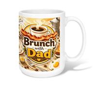 Taza de café de cerámica para café, brunch, casual, tocino, huevo, día del padre, taza para beber con asa, ideal para amigos, familiares, compañeros de trabajo, profesores, parejas, empleados, 15