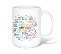 Taza de café de cerámica para libros, foco colorida motivacional, para primavera, pastel, taza de té con asa, ideal para amigos, amantes de la familia, ancianos, compañeros de trabajo, 15 onzas