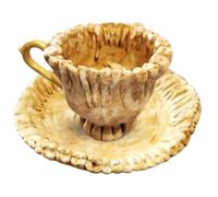 Taza de café de resina con escultura realista, organizador coleccionable | Taza de café de resina con diseño de dientes para cafetería, estudio, dormitorio, estantería, mesita de noche, anillos