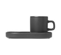 Taza de café expreso con platillo PILAR, juego de 2 piezas, color caqui, Blomus