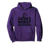 Taza de café Funny Christians: Satan's Peor Pesadilla Sudadera con Capucha, Unisex para Adultos, Morado, L