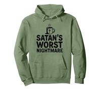 Taza de café Funny Christians: Satan's Peor Pesadilla Sudadera con Capucha, Unisex para Adultos, Verde Salvia, L