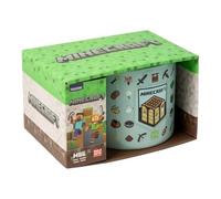 Taza de café grande con diseño de Minecraft, cerámica, con licencia oficial de 400 ml, detalles en relieve, tema de videojuegos, para jugadores y coleccionistas, té, chocolate caliente